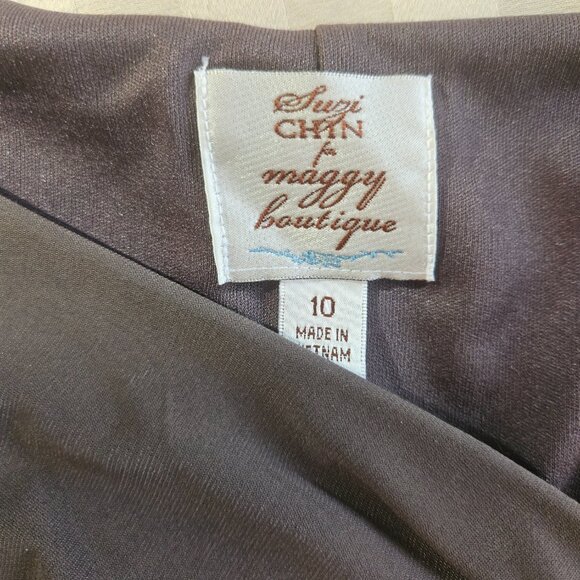 SUZI CHEN FOR MAGGIE BOUTIQUE GREY DRESS - Picture 6 of 6